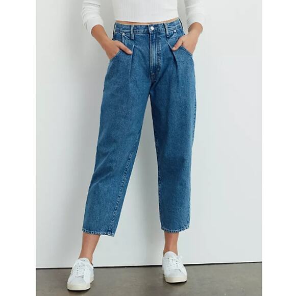 New ~ EDWIN ~ FREE PEOPLE Blake Ultra High-Rise Pleated Slim Jeans Size 28 - Picture 1 of 9